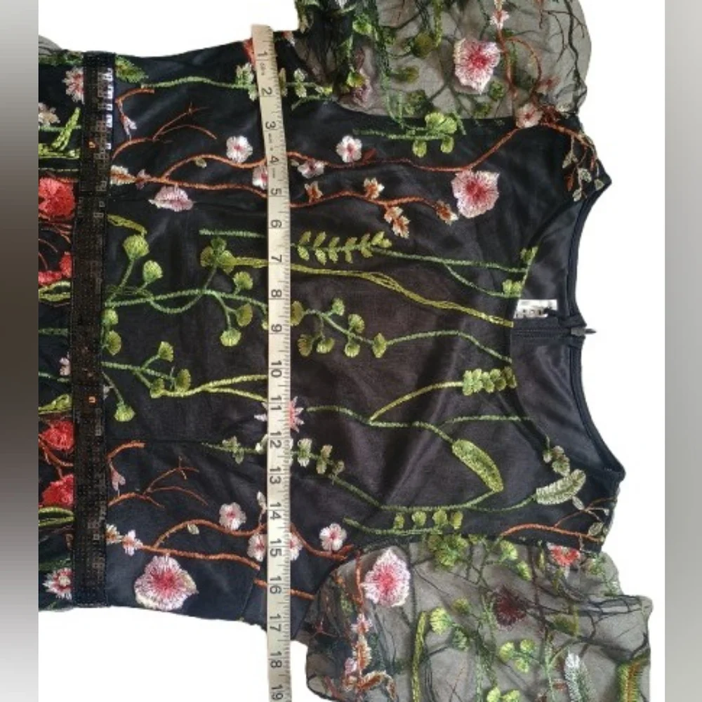 NWT JJS House Floral Embroidery Cocktail Dress Women's Size: L - Picture 10 of 14